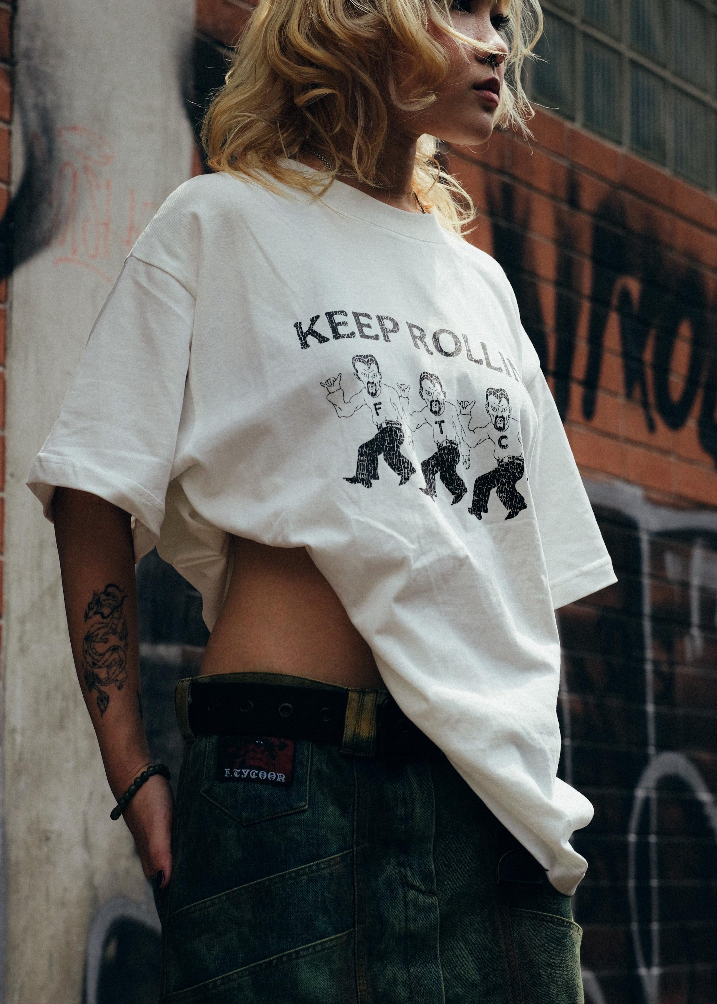 FTC KEEP ROLLING T-SHIRT
WHITE / BLACK