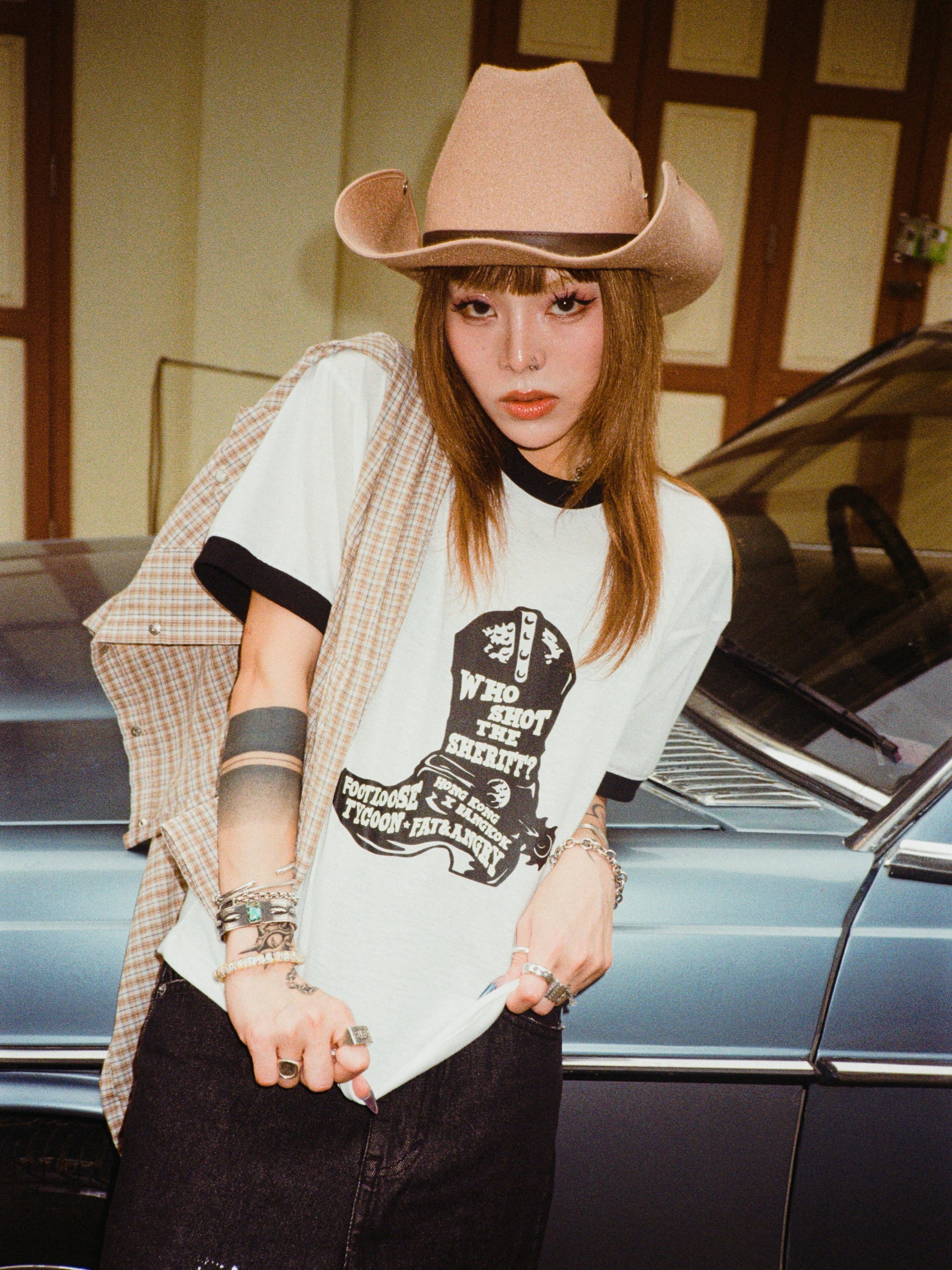 FATS AND ANGRY X FOOTLOOSE TYCOON Boots Logo Ringer Tee