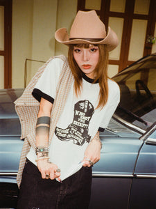 FATS AND ANGRY X FOOTLOOSE TYCOON Boots Logo Ringer Tee