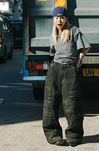Retro Dirty Double Knee Footloose Tycoon Pant