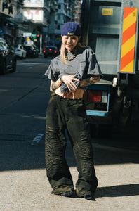 Retro Dirty Double Knee Footloose Tycoon Pant