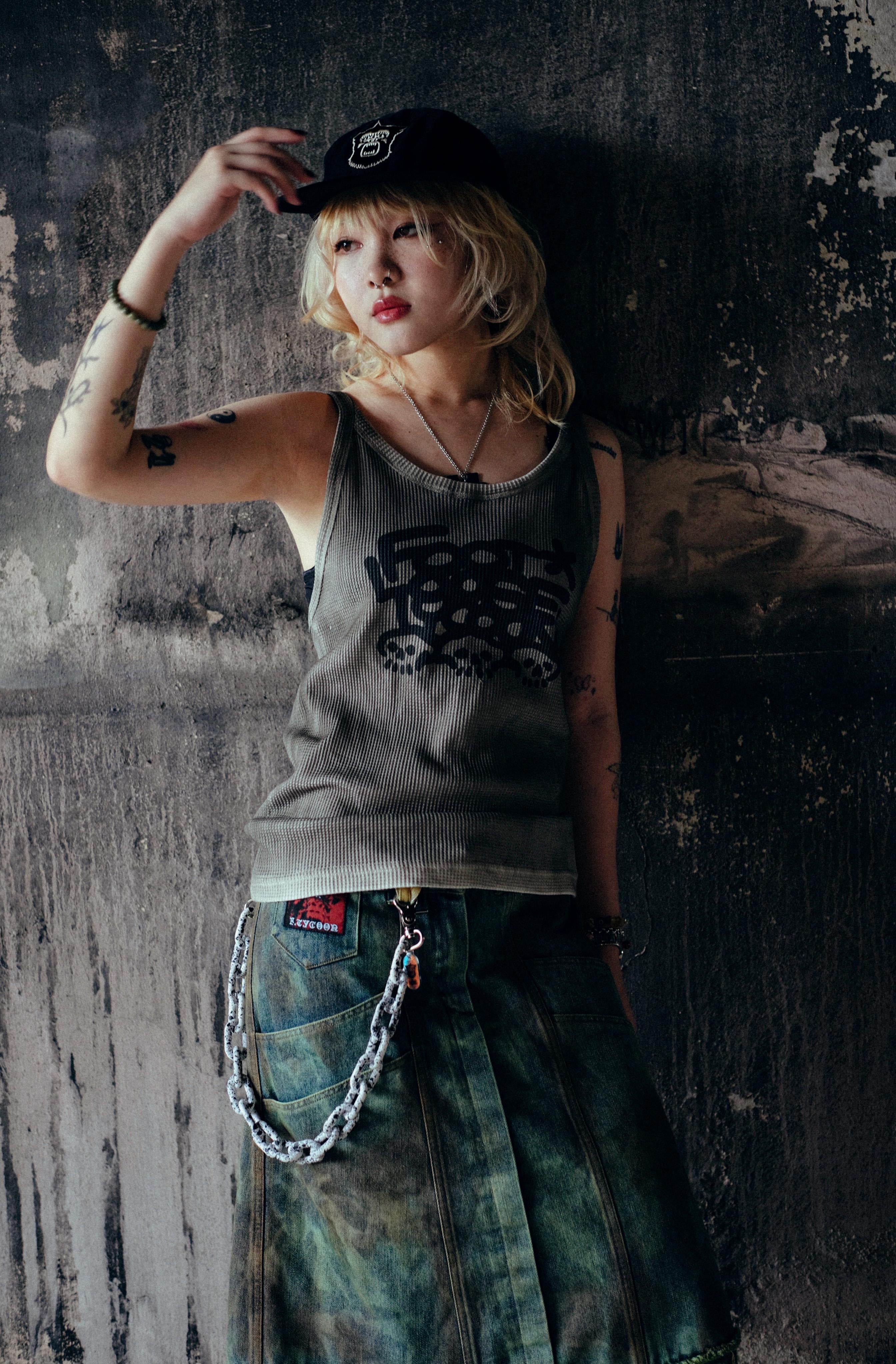 FOOTLOOSE TYCOON SKULL TANK TOP/One Size