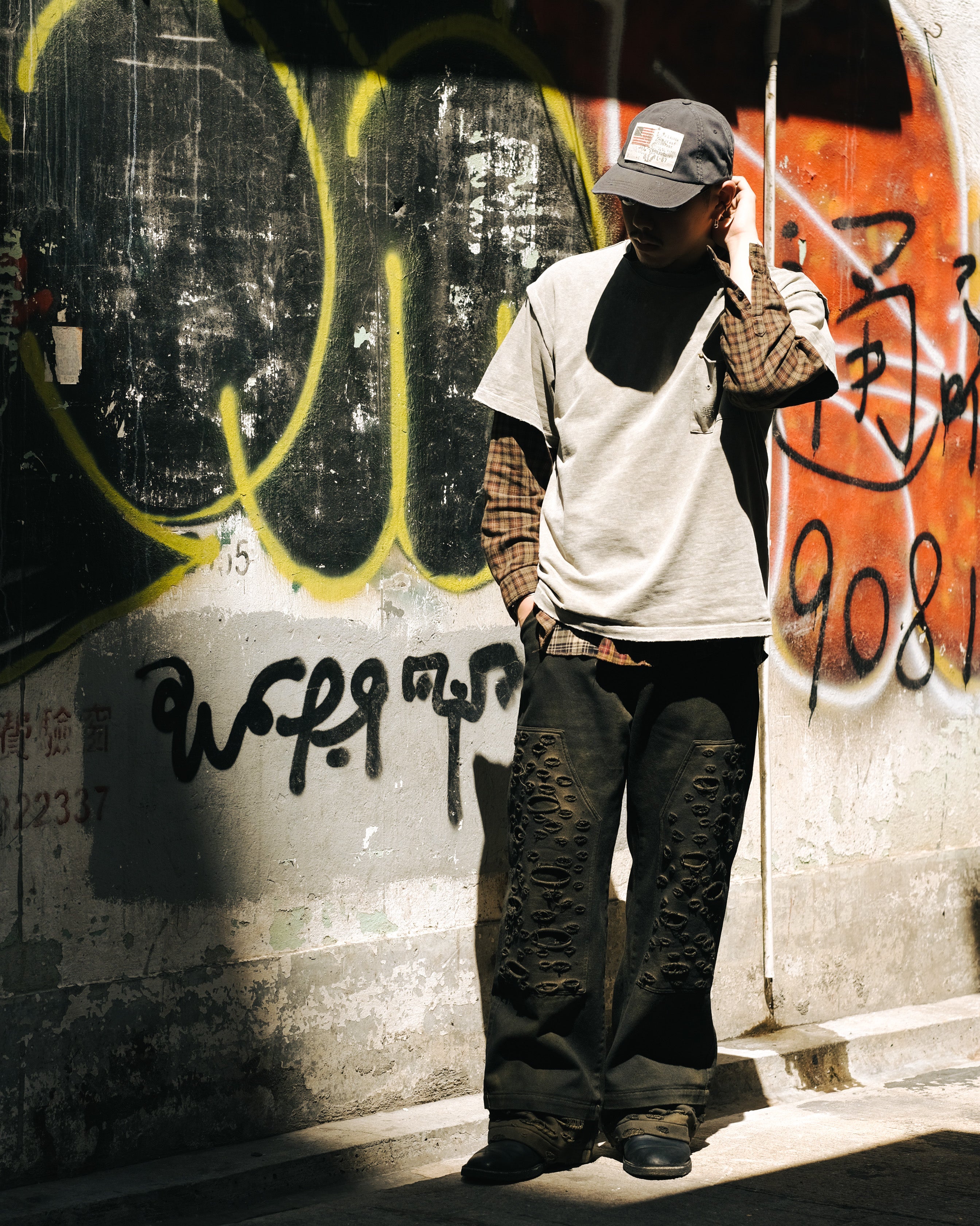 Retro Dirty Double Knee Footloose Tycoon Pant