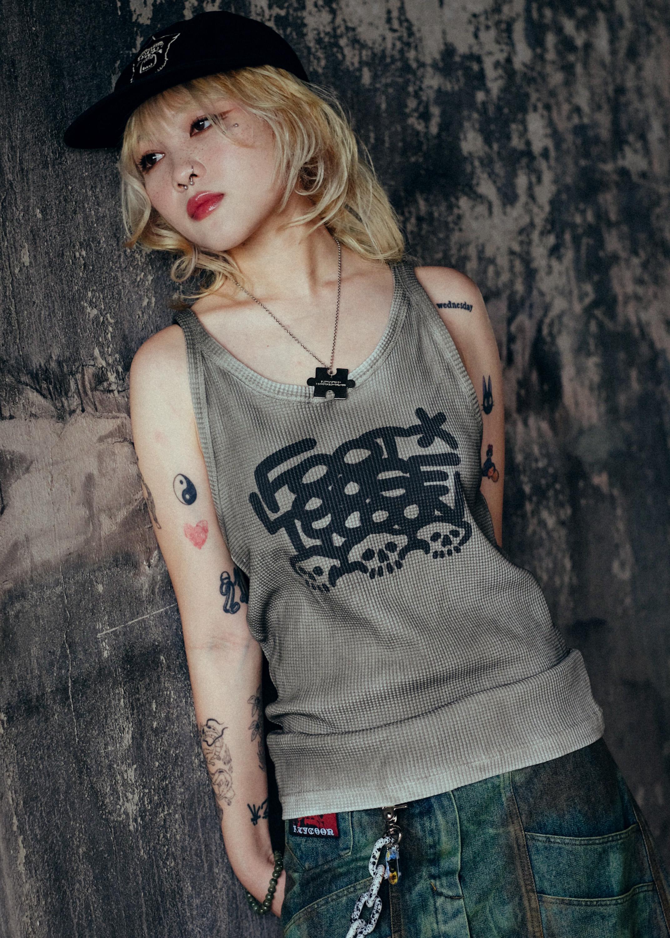FOOTLOOSE TYCOON SKULL TANK TOP/One Size