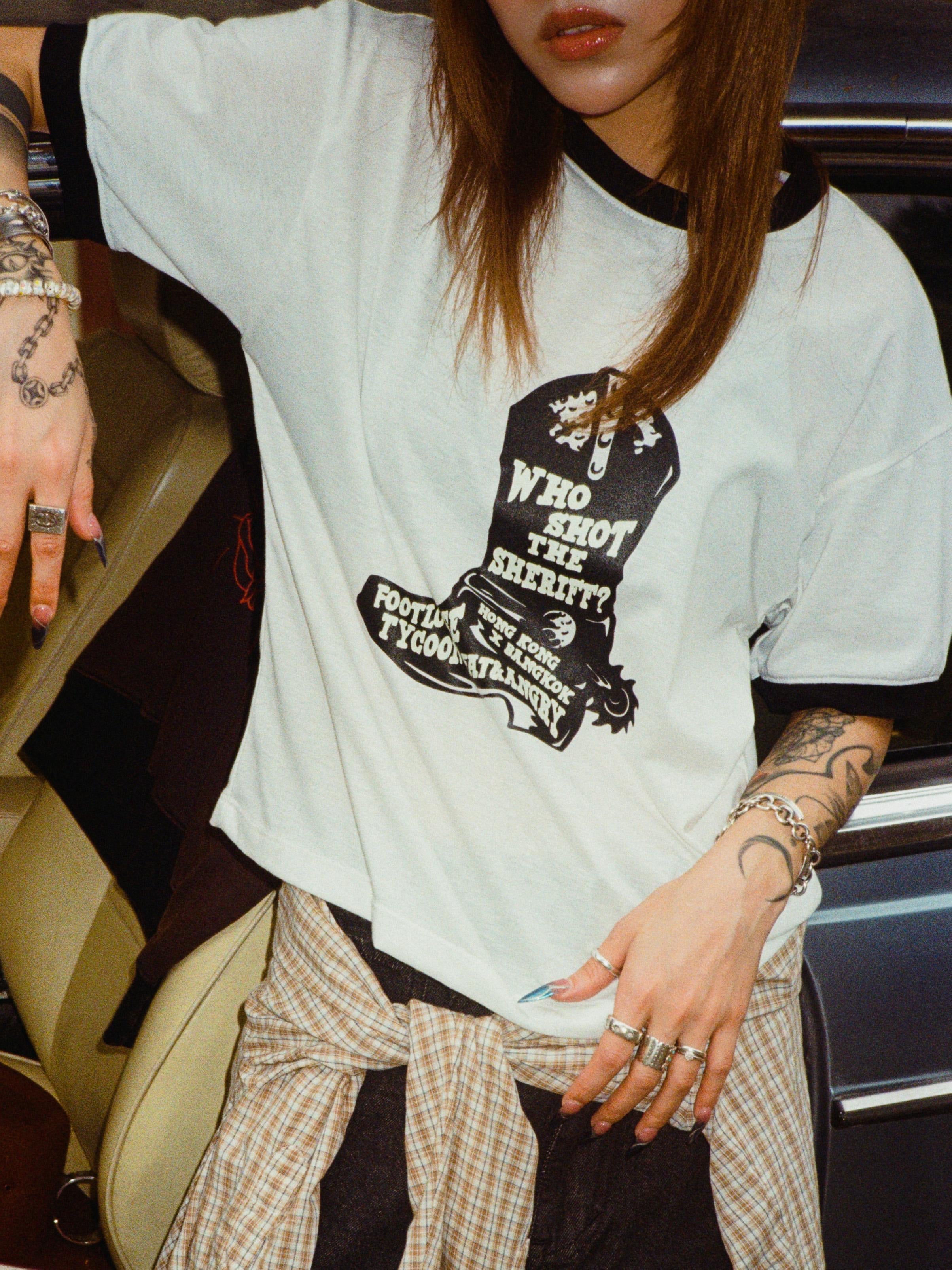 FATS AND ANGRY X FOOTLOOSE TYCOON Boots Logo Ringer Tee