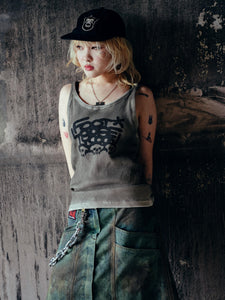 FOOTLOOSE TYCOON SKULL TANK TOP/One Size