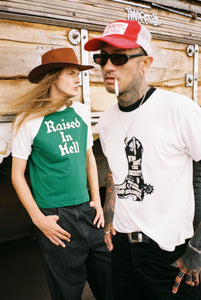 FATS AND ANGRY X FOOTLOOSE TYCOON Boots Logo Ringer Tee