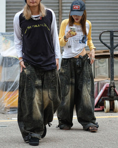 FTC Tie Rope Balloon Jeans
Round pockets on both side