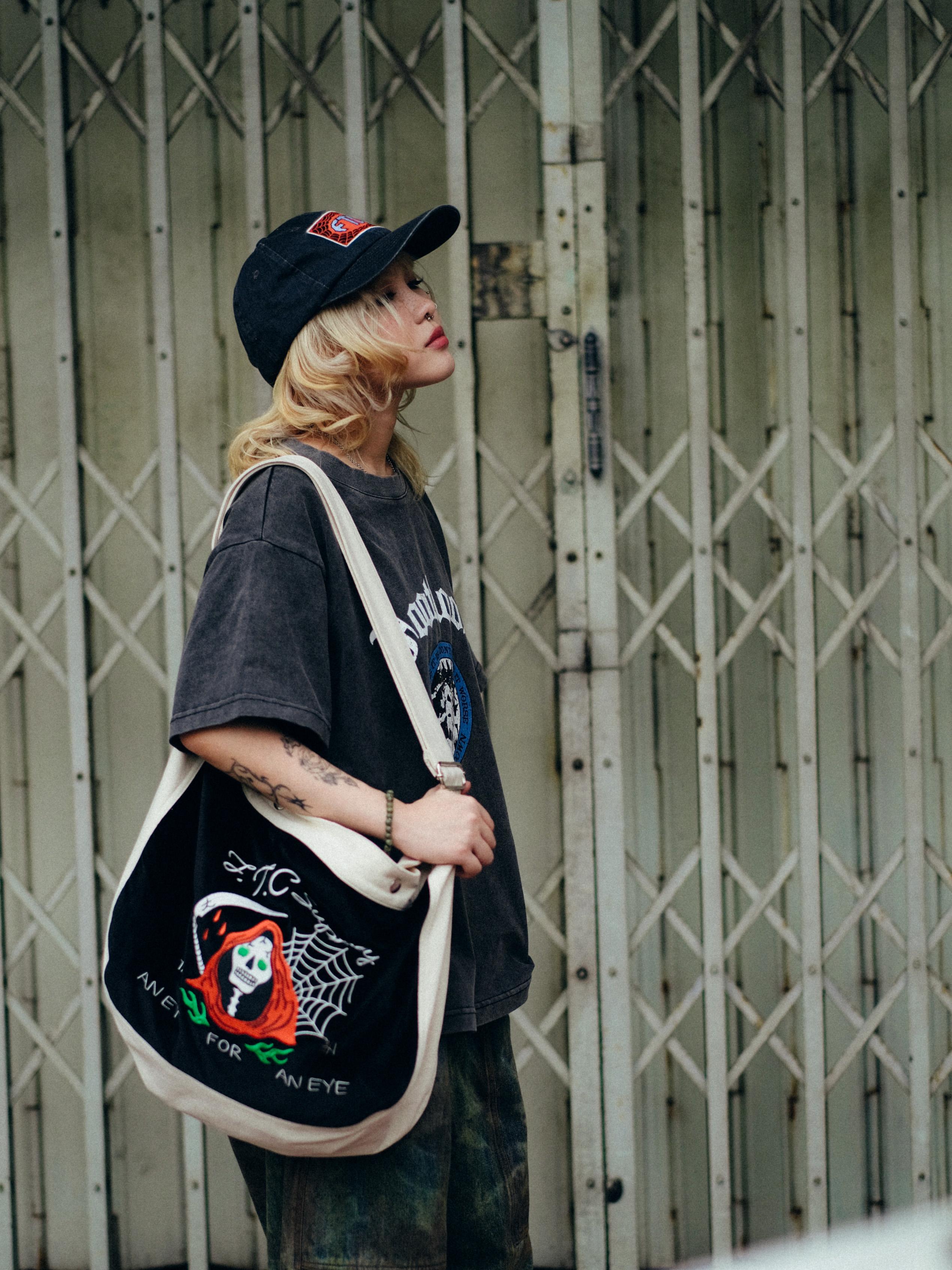 THE FTC GRIM REAPER EMBROIDERY NEWSPAPER BAG