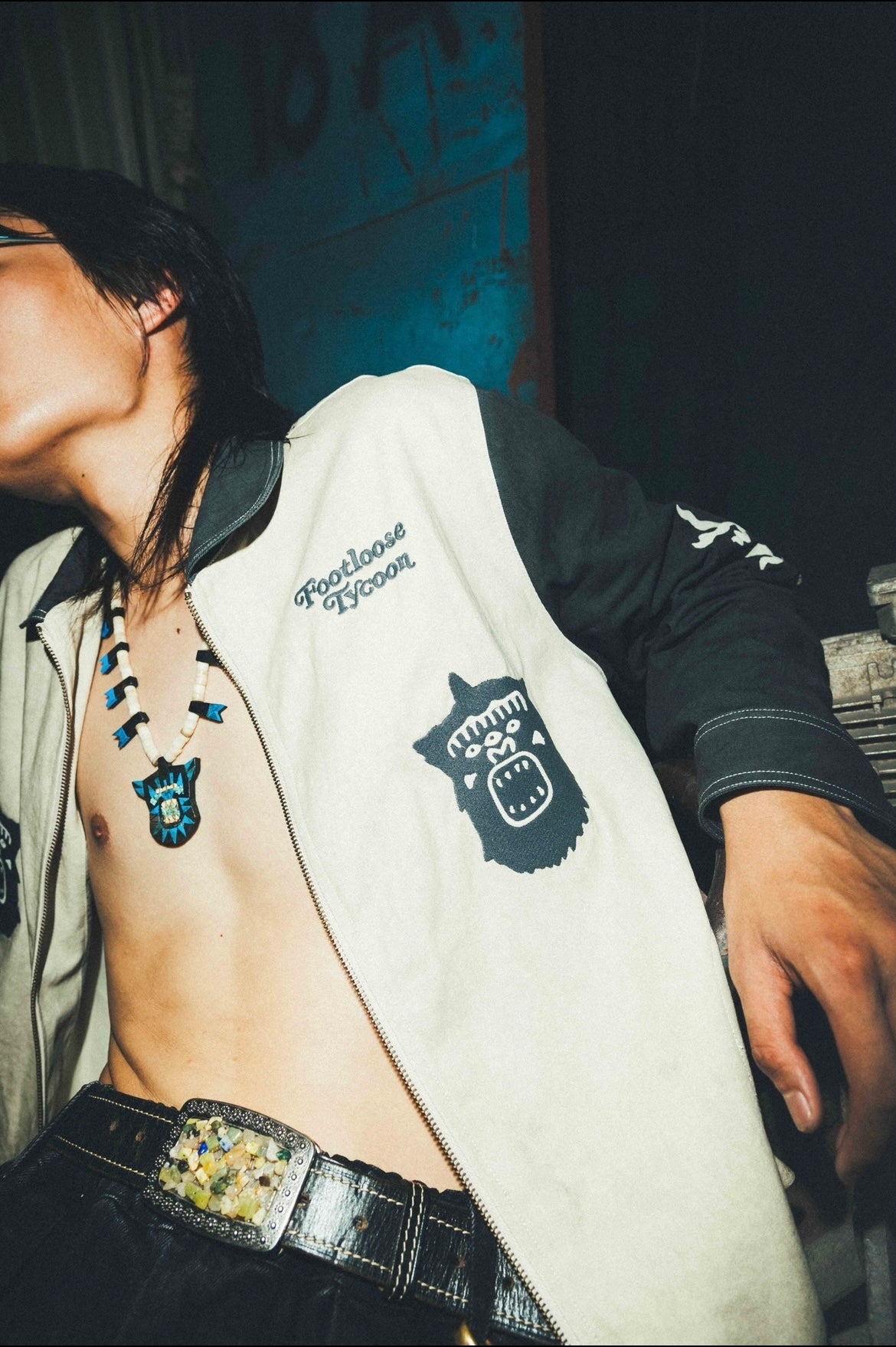 F.T.C 2nd Embroidered Jacket
Washed Beige / Washed Light Black