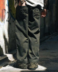 Retro Dirty Double Knee Footloose Tycoon Pant