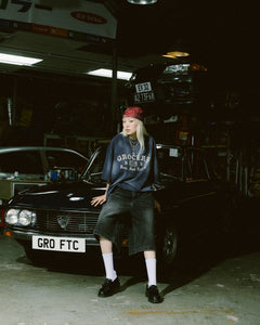 GROCERY X FOOTLOOSE TYCOON BORN & RAISED WASHED INVOICE TEE/ FADED PURPLE