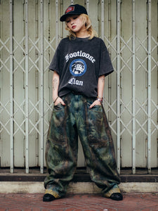 FOOTLOOSE TYCOON MULTI POCKET DIRTY GREEN WORK JEANS