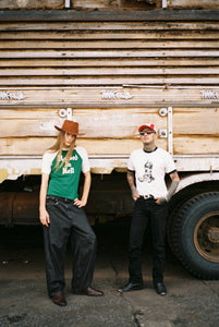 FATS AND ANGRY X FOOTLOOSE TYCOON Boots Logo Ringer Tee