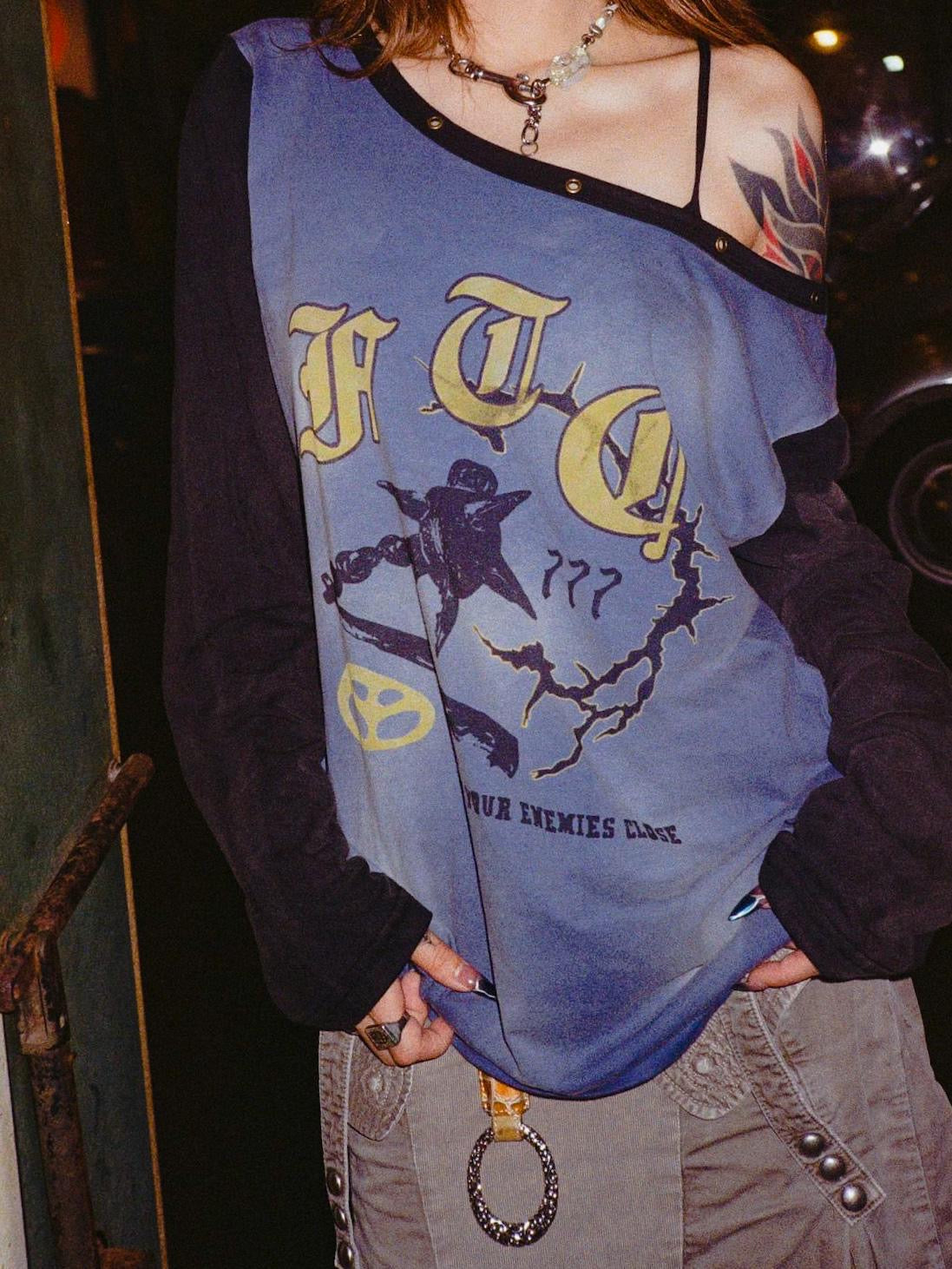 Footlooose Tycoon Off-The-Shoulder Patch Top