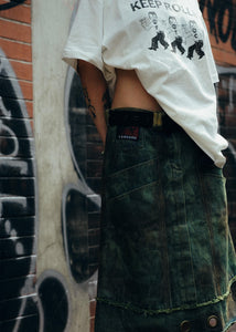 FOOTLOOSE TYCOON MULTI POCKET DIRTY GREEN WORK SKIRT