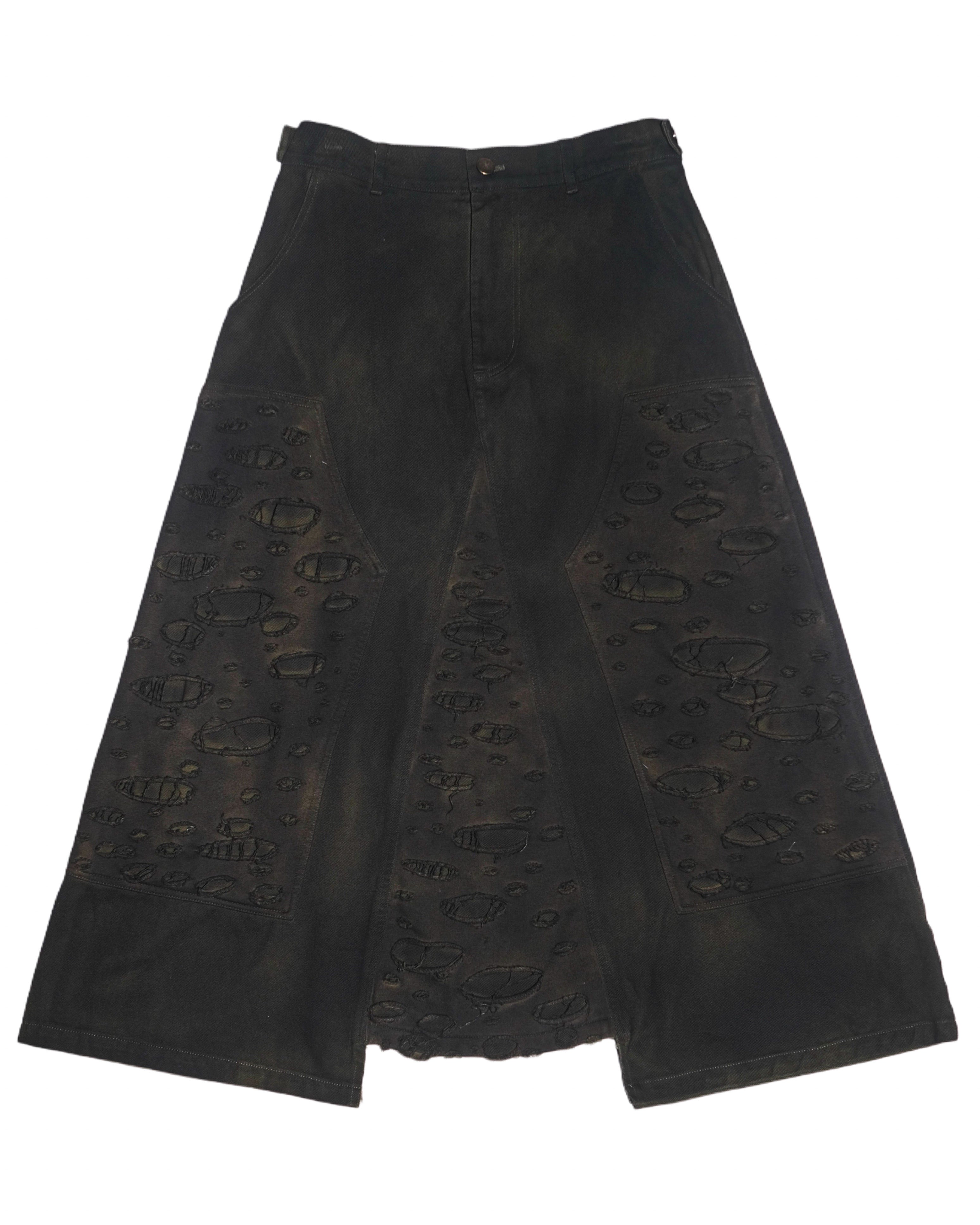 Retro Dirty Double Knee Footloose Tycoon Skirt