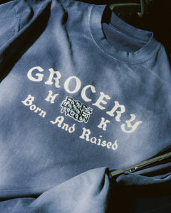GROCERY X FOOTLOOSE TYCOON BORN & RAISED WASHED INVOICE TEE/ FADED PURPLE