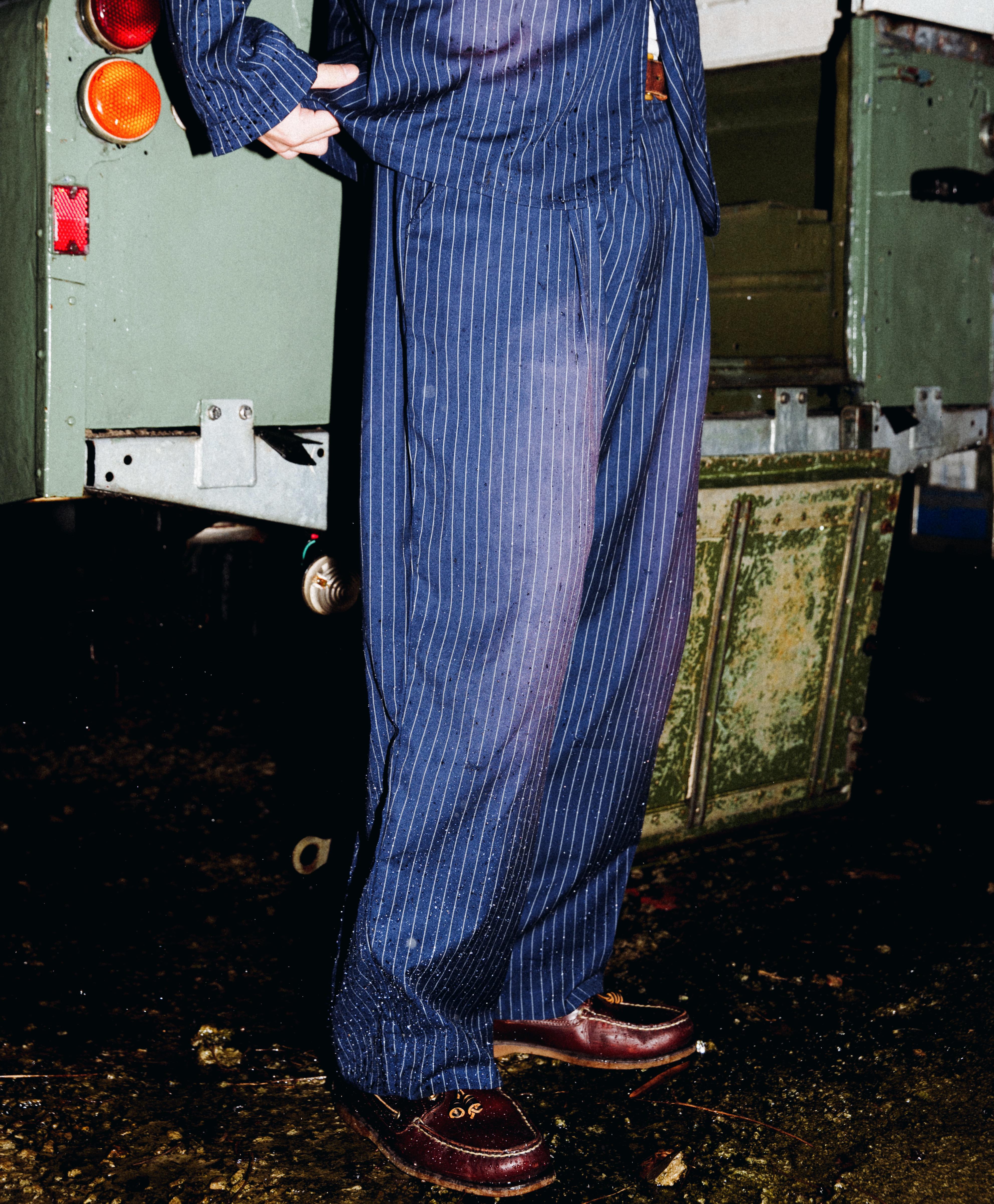 Destroyed & Faded Stripe Trousers