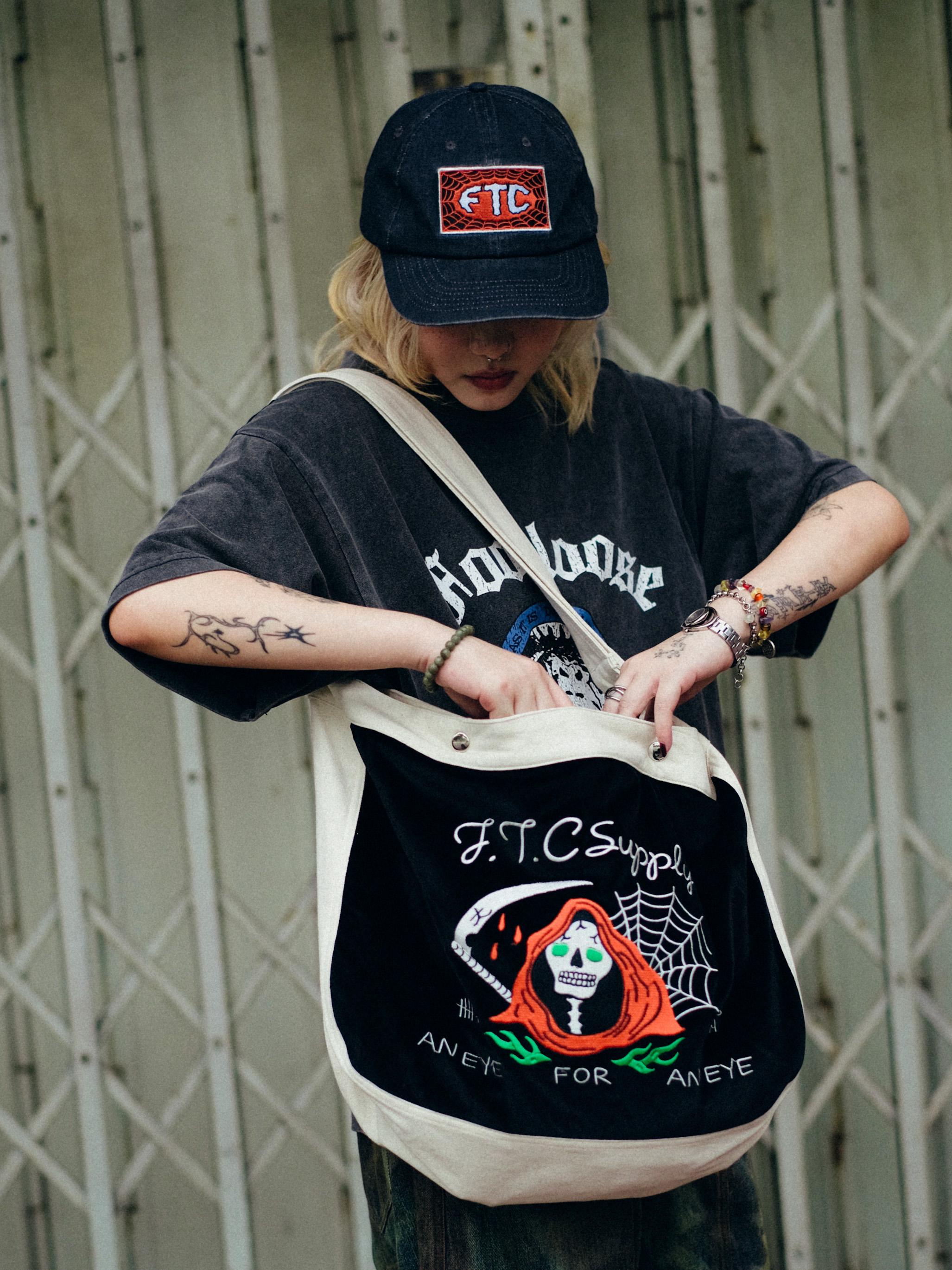 THE FTC GRIM REAPER EMBROIDERY NEWSPAPER BAG