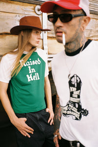FATS AND ANGRY X FOOTLOOSE TYCOON ”RASIED IN HELL“ Tee