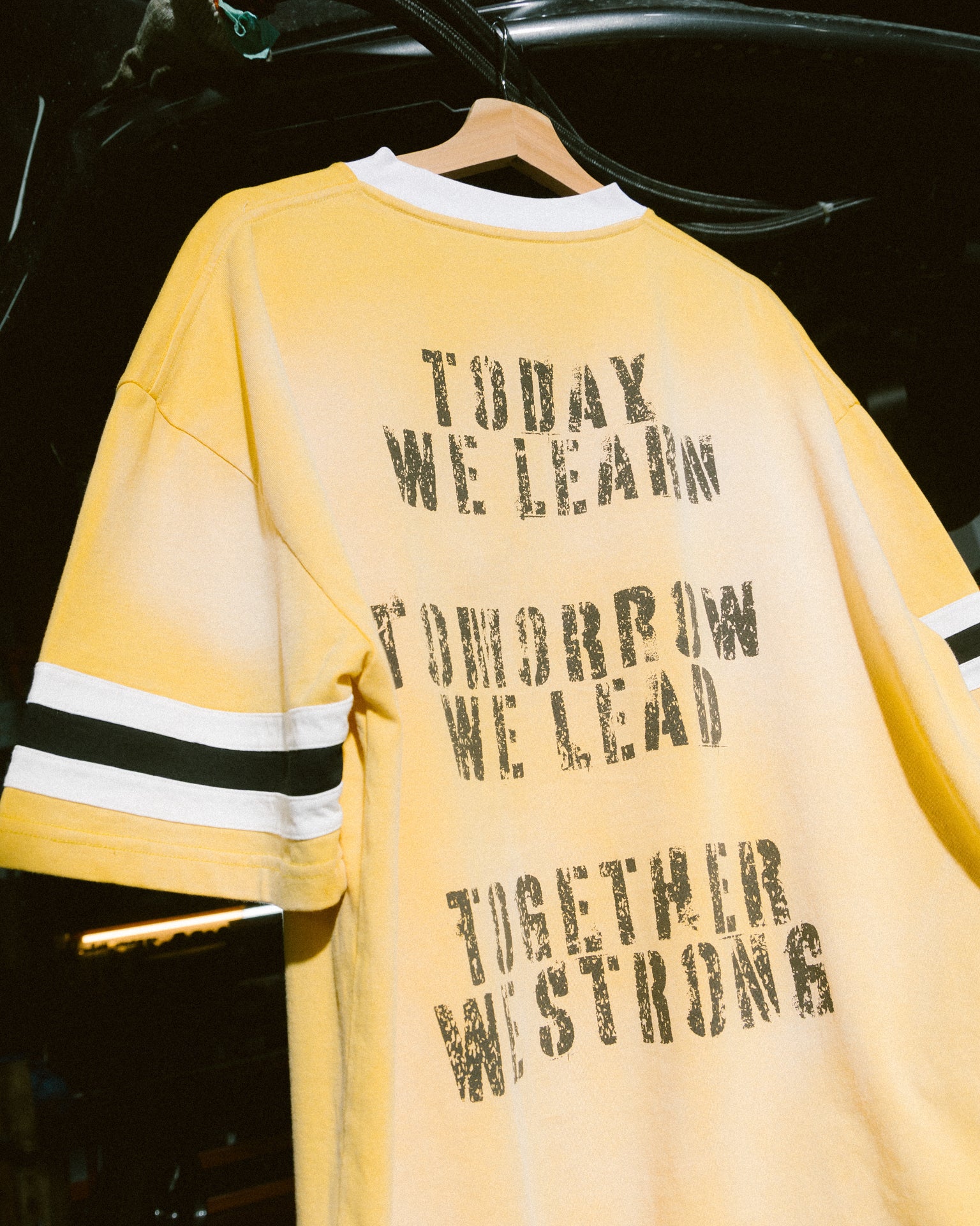 GROCERY X FOOTLOOSE TYCOON TOGETHER WE STRONG WASHED TEE/ YELLOW