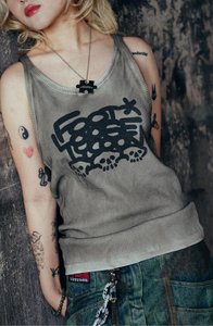 FOOTLOOSE TYCOON SKULL TANK TOP/One Size