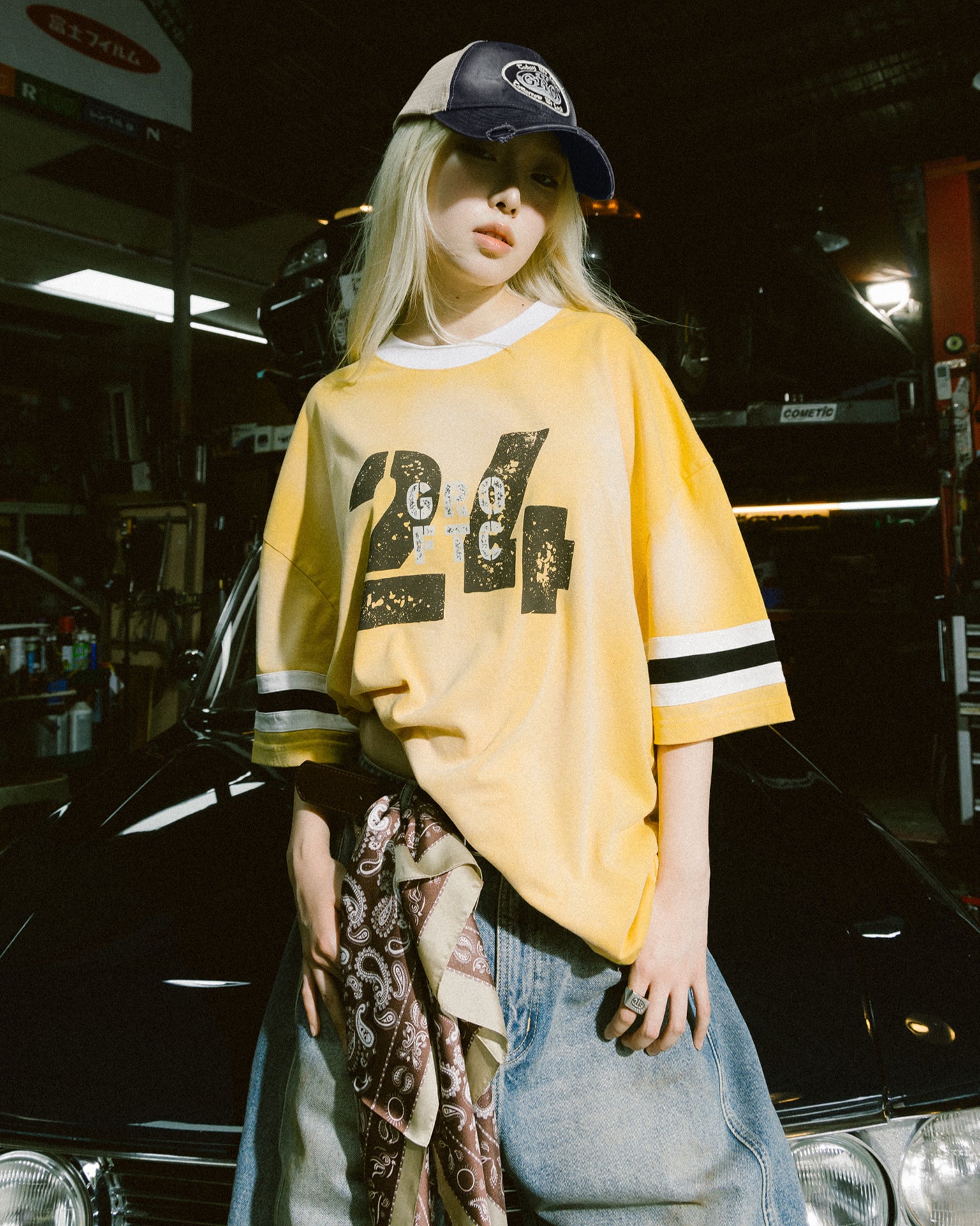 GROCERY X FOOTLOOSE TYCOON TOGETHER WE STRONG WASHED TEE/ YELLOW