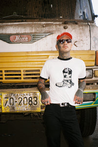 FATS AND ANGRY X FOOTLOOSE TYCOON Boots Logo Ringer Tee