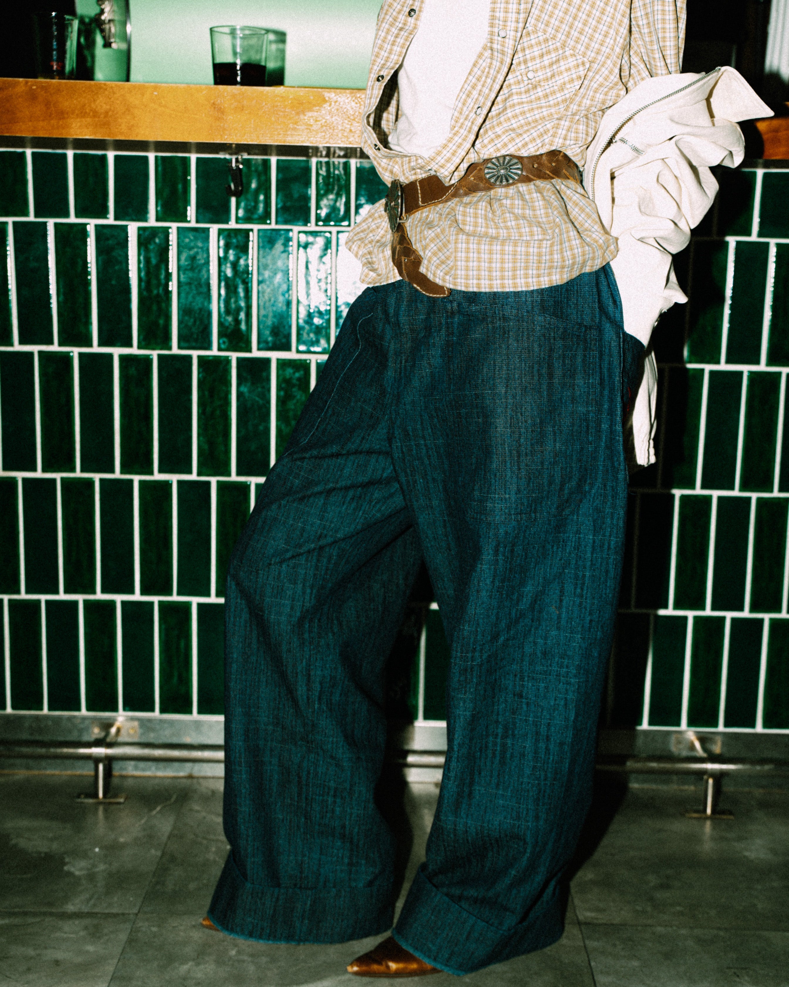 Ho Lan Jeng X Footloose Tycoon Embroidered Fireball Bamboo Jeans