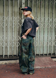 FOOTLOOSE TYCOON MULTI POCKET DIRTY GREEN WORK JEANS